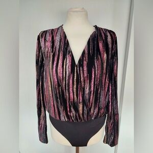 Zara Sparkly Velvet Bodysuit